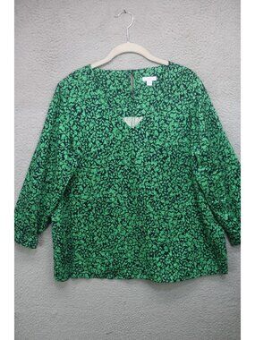 J.Jill 3/4 Sleeve Dark Floral Tunic-Size Medium-Whimsigoth-Forest Fairy